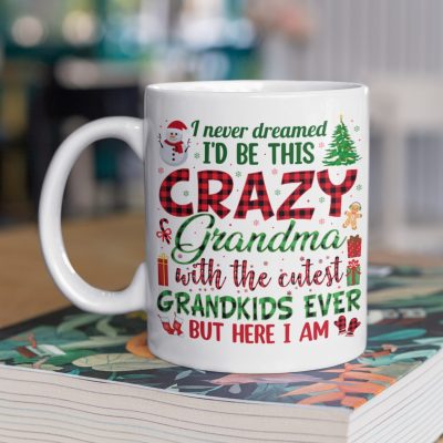 I Never Dreamed I'd Be This Crazy Grandma Christmas Gift Ceramic Coffee Mug - Water Bottle - Beer Stein