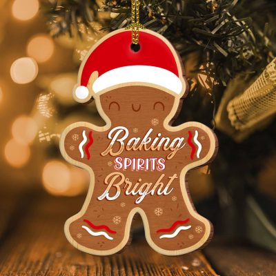 Alternative view of Baking Spirit Bright Decorative Custom Shaped Wooden Christmas Ornament - Baking Christmas Tree Ornaments