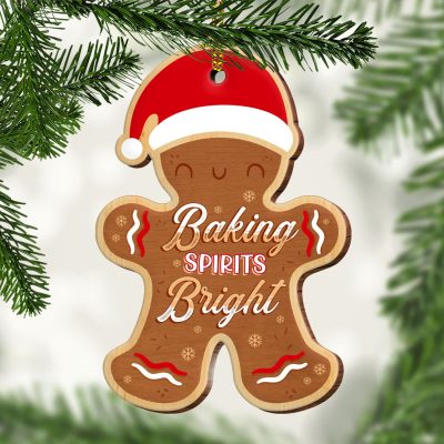 Baking Spirit Bright Decorative Custom Shaped Wooden Christmas Ornament - Baking Christmas Tree Ornaments