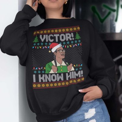 Alternative view of Victor I Know Him Ugly Christmas Funny T-Shirt - Hoodie - Sweatshirt - Long Sleeve