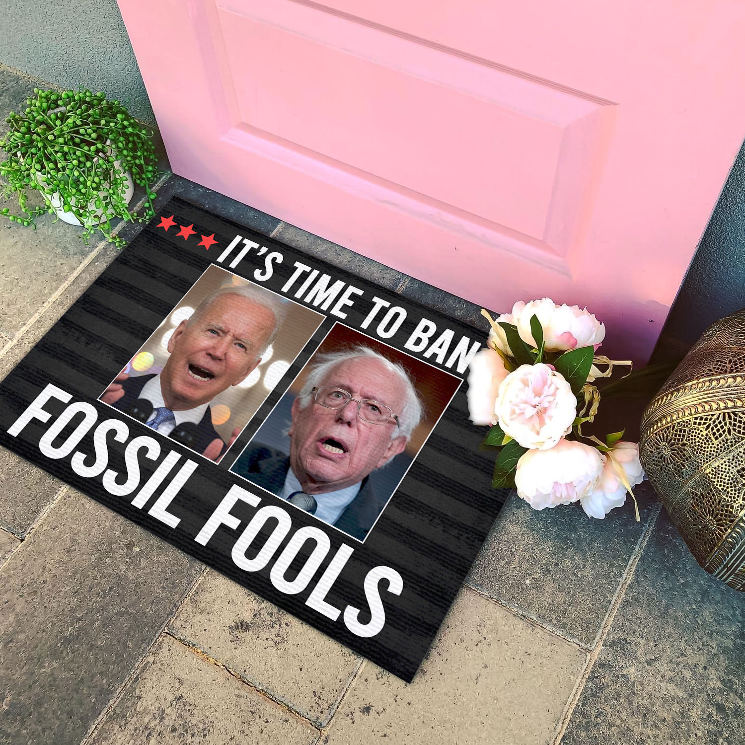 8VT. UU TIEN It's Time To Ban Biden Bernie doormat Doormat mockup 4