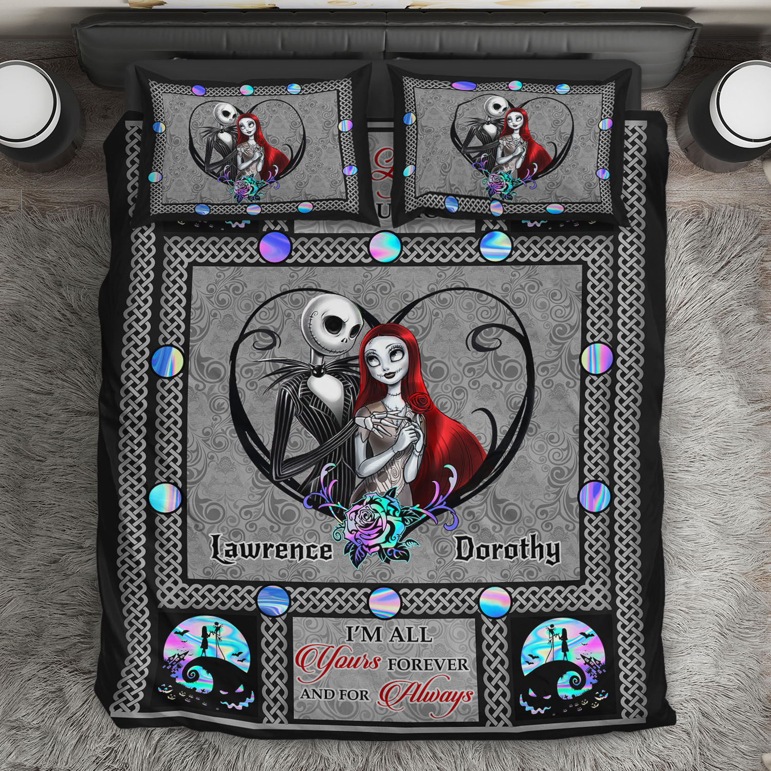 3VT. Jack Sally Bedding Set (Sample Design 1) Bedding Set Mockup 7