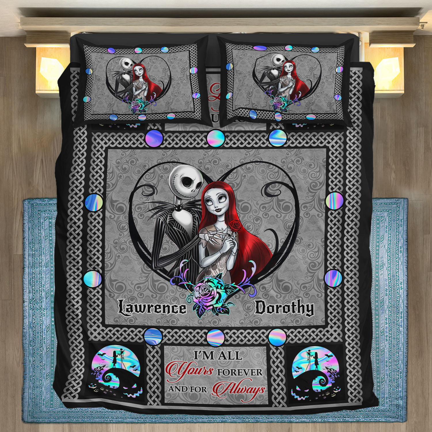 3VT. Jack Sally Bedding Set (Sample Design 1) Bedding Set Mockup 8