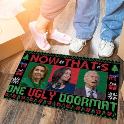 Alternative view of Now That's One Ugly Doormat Biden Harris Pelosi Doormat - Funny Joe Biden Ugly Christmas Indoor Outdoor Mat