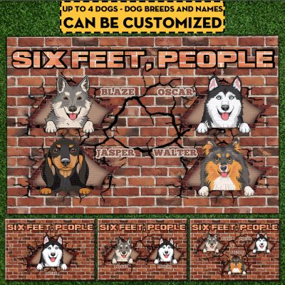 Personalized Dog Breeds Six Feet People Entrance Indoor Outdoor Funny Decorative Doormat - Welcome Mat