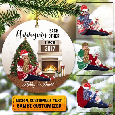 Personalized Christmas Couple Annoying Each Other Since Decorative Christmas Ornament Holiday Decoration Gift