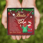 Bestie Don't Lose Sight of the Wonderful Person You Are Never Give Up Interlocking Hearts Pendant Necklace