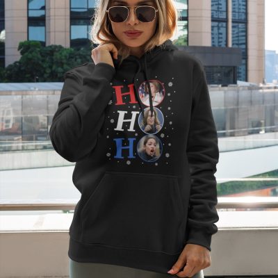 Alternative view of Funny Pelosi Kamala Harris Ocasio-Cortez Ho Ho Ho Anti Democrat Christmas - Hoodie - Sweatshirt