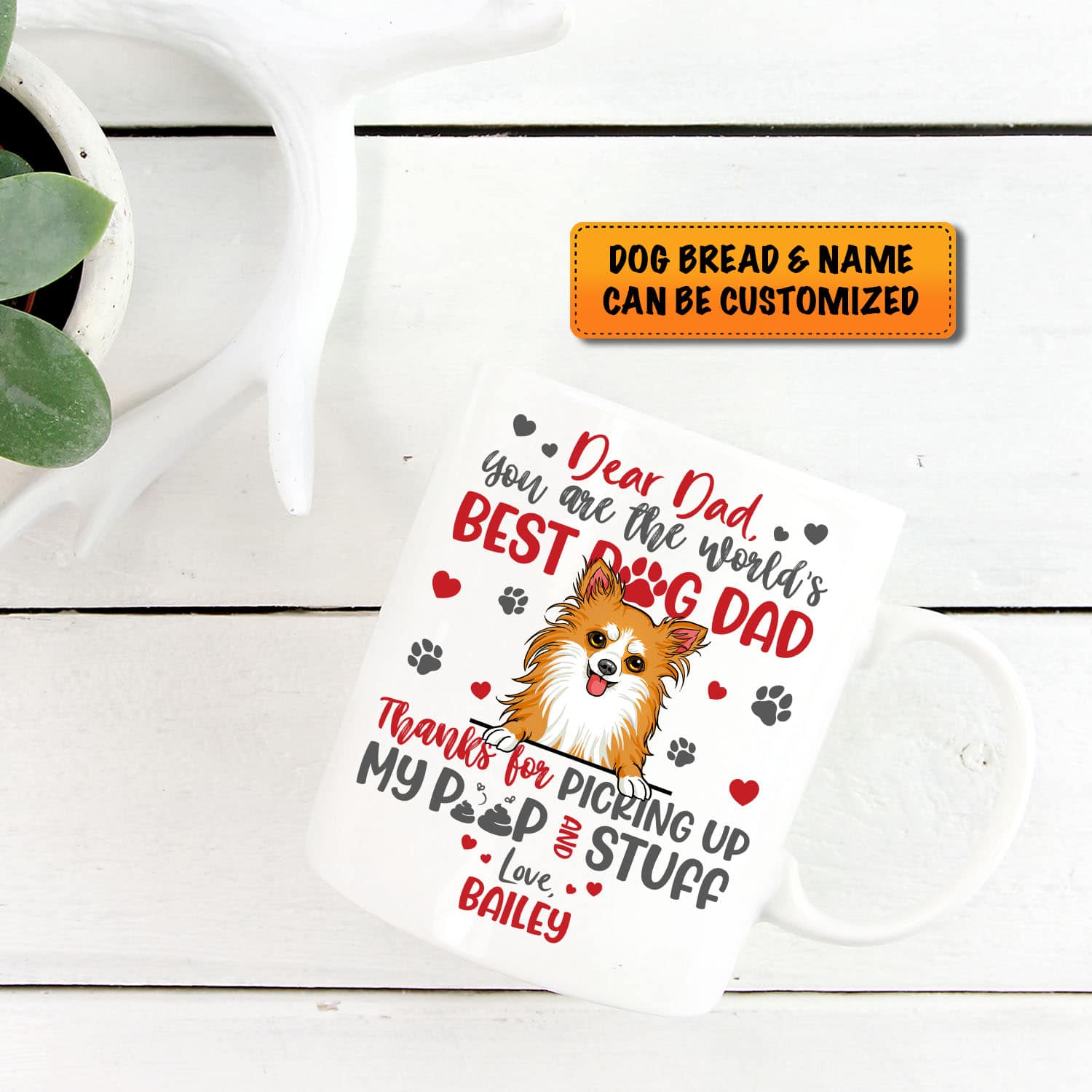 1VT. Best Dog Dad Clip Art mug mk2
