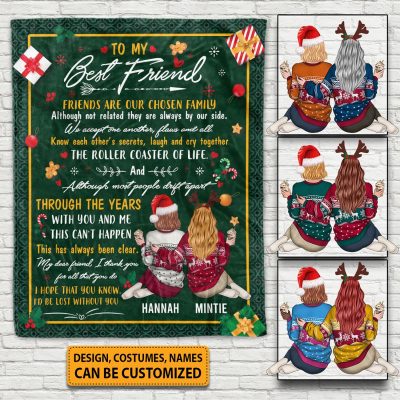 Personalized To My Best Friend Blanket - Custom Christmas Blanket For Girls Bestie BFF