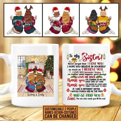 Personalized To My Sister Ceramic Coffee Mug - Personalized Christmas Gifts For Bestie Best Friends BFF