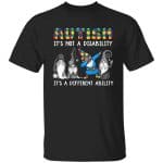 2VT. Gnome Autism Different Ability, Black, Unisex T-Shirt