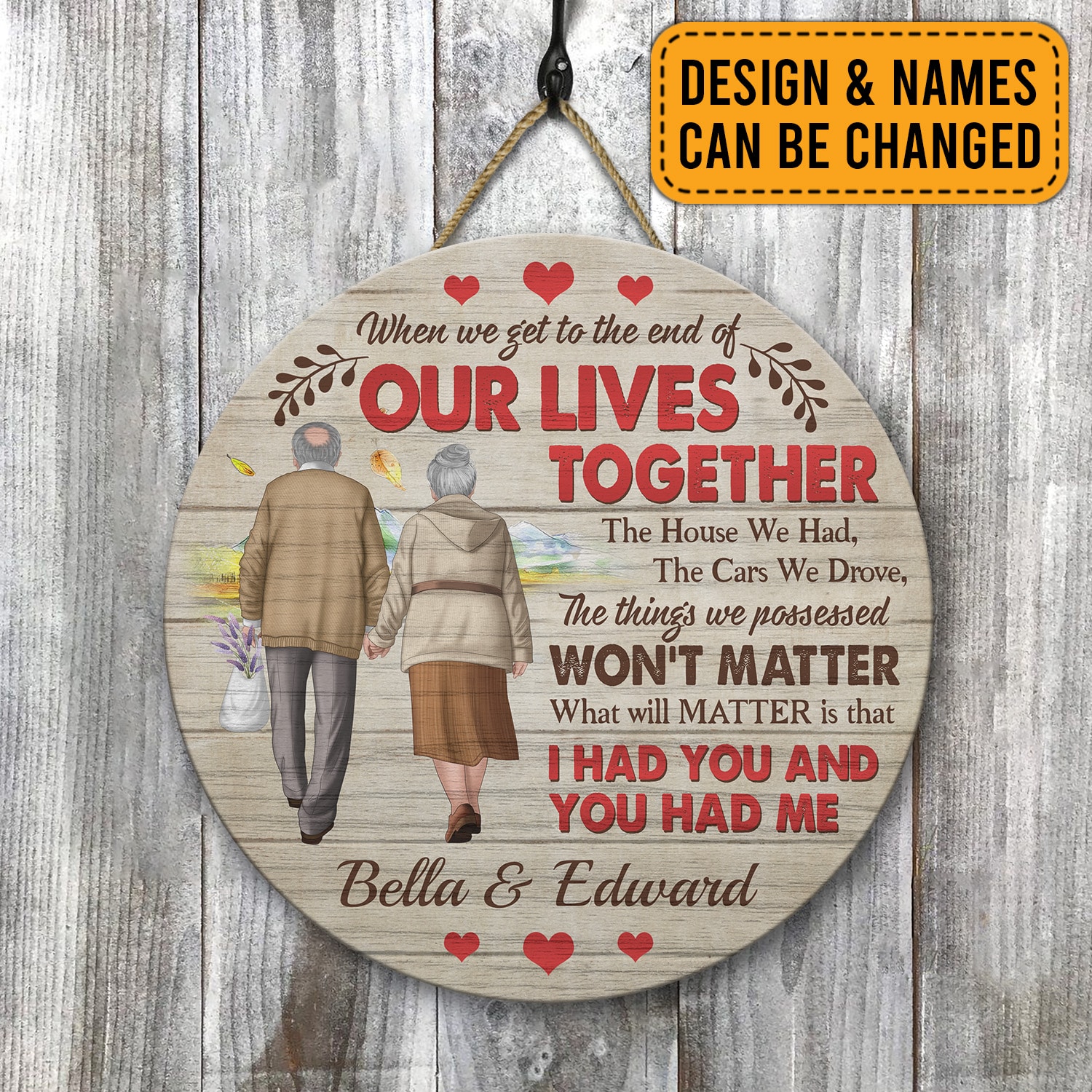 4VT. When We Get To The End Old Couple Custom door sign mk1