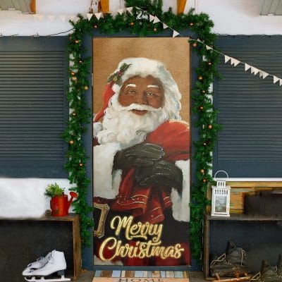 Alternative view of Merry Christmas Santa Decorative Door Cover - Funny Christmas Santa Door Decoration