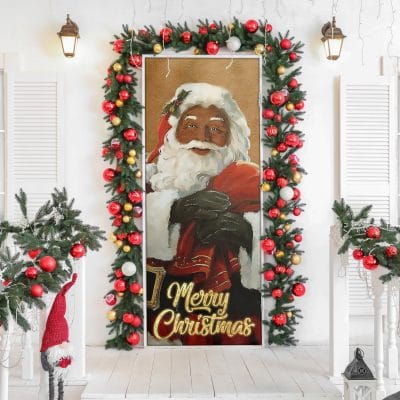 Merry Christmas Santa Decorative Door Cover - Funny Christmas Santa Door Decoration