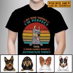 Personalized Dog Breed My Dog Thinks I'm Perfect Who Cares What Anyones Else Thinks T-Shirt - Hoodie