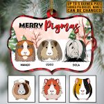 Merry Pigmas Funny Personalized Guinea Pig Custom Shaped Pet Christmas Ornament