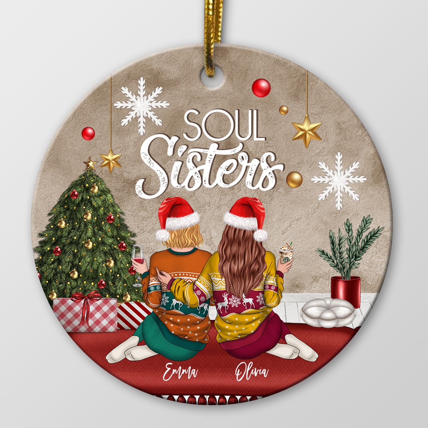 8 HG. Soul Sisters (custom clipart ornament) Mockup Simple