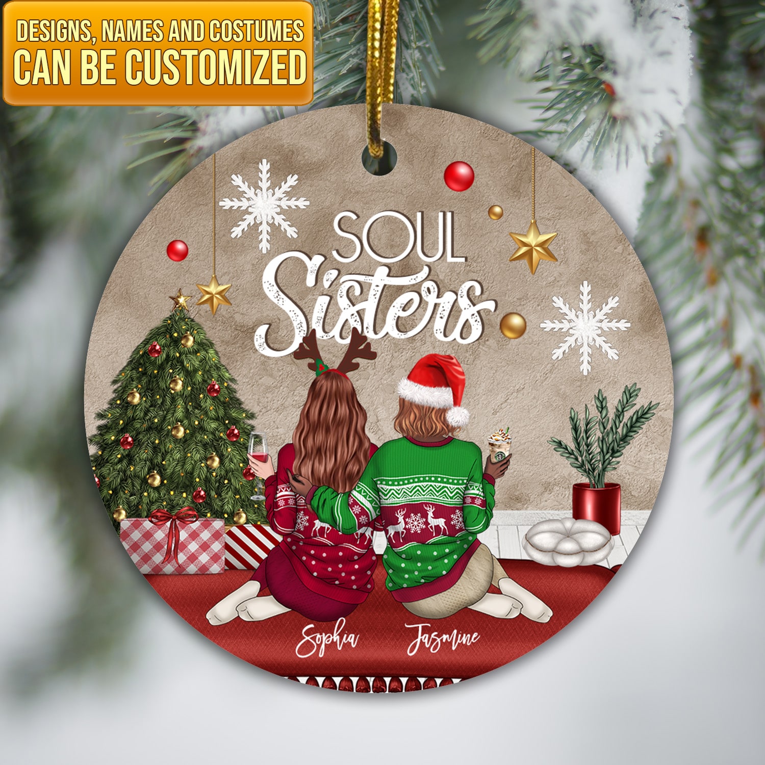 8 HG. Soul Sisters (custom clipart ornament) Mockup 2