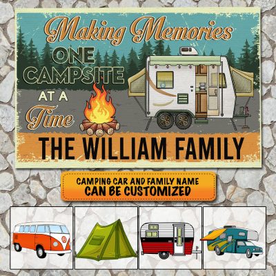 Personalized Rv Car Making Memories One Campsite at A Time Entrance Indoor Outdoor Funny Decorative Doormat