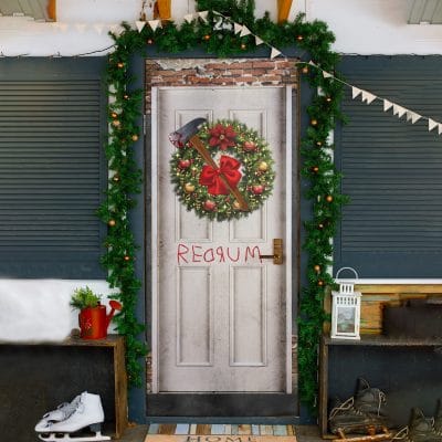 Redrum the Shining Horror Movie Decorative Door Cover - Scary Christmas Door Decoration