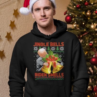 Alternative view of Jingle Bells Biden Smell Funny Joe Biden Ugly Christmas Sweater Hoodie - Sweatshirt - Long Sleeve Shirt