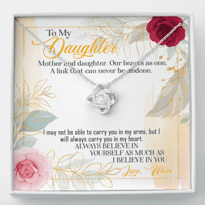 From Mom To My Daughter Mother And Daughter Our Hearts As One Love Knot Necklace - Love Knot Necklace