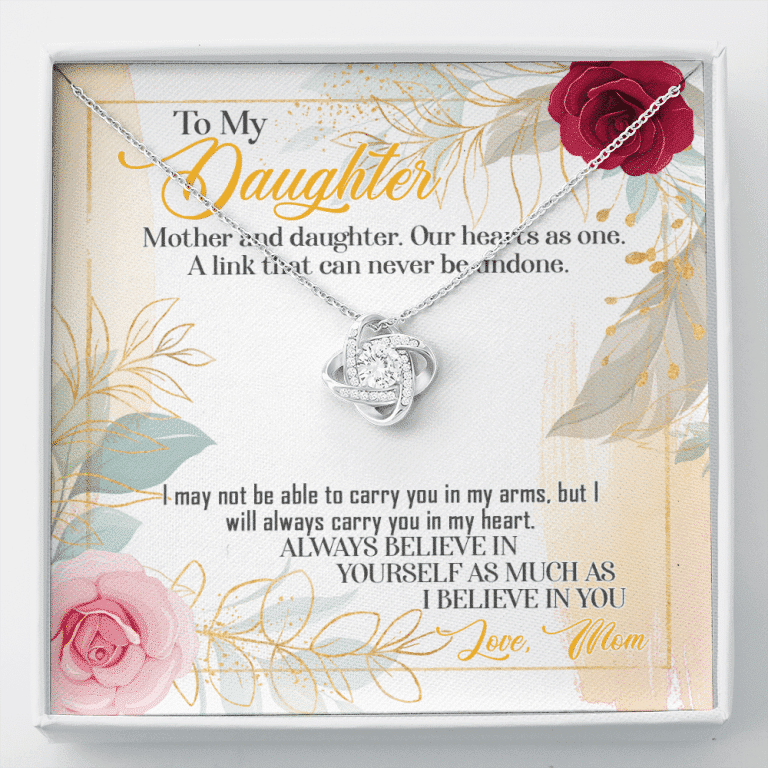 From Mom To My Daughter Mother And Daughter Our Hearts As One Love Knot Necklace - Love Knot Necklace