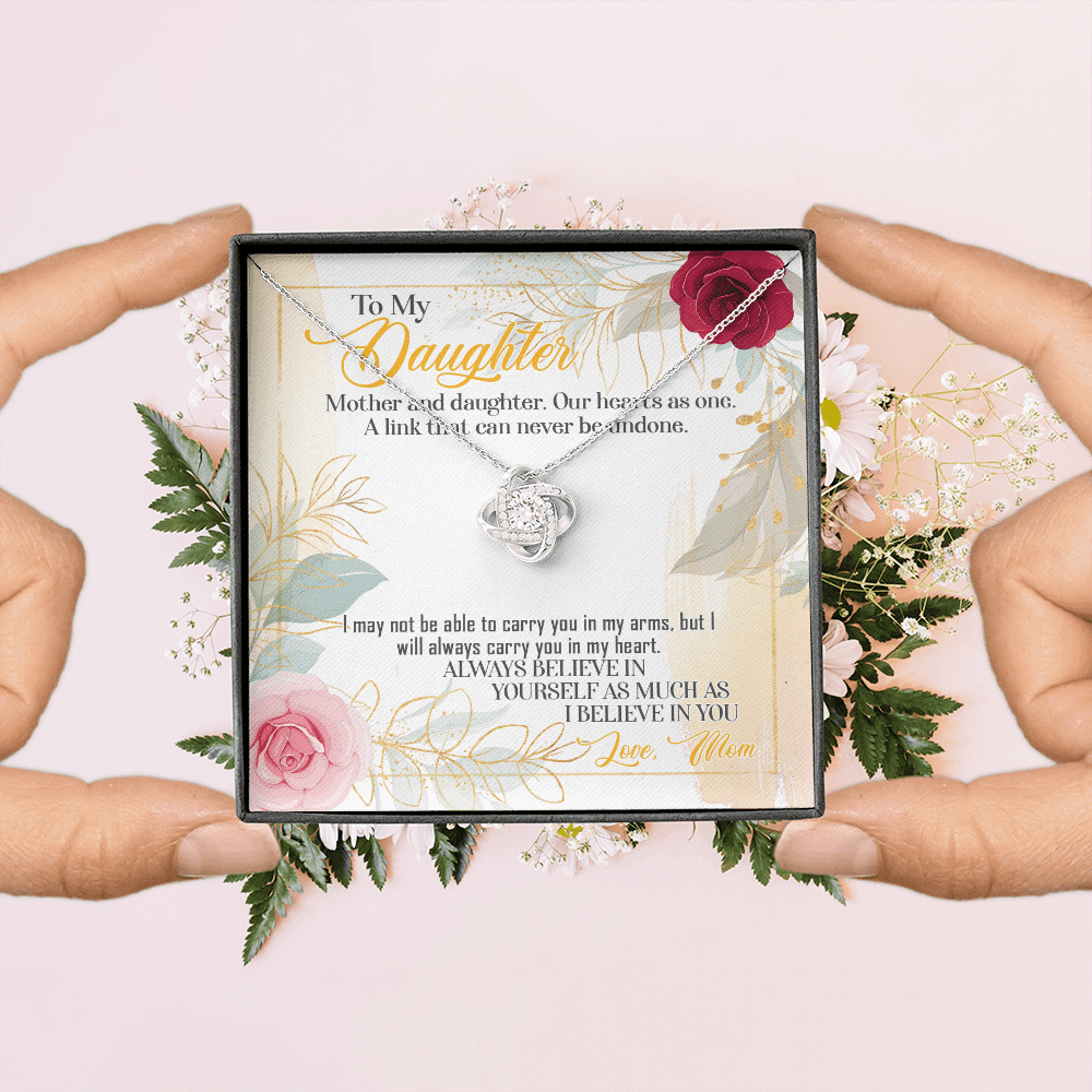 From Mom To My Daughter Mother And Daughter Our Hearts As One Love Knot Necklace From Mom To My Daughter Mother And Daughter Our Hearts As One Love Knot Necklace