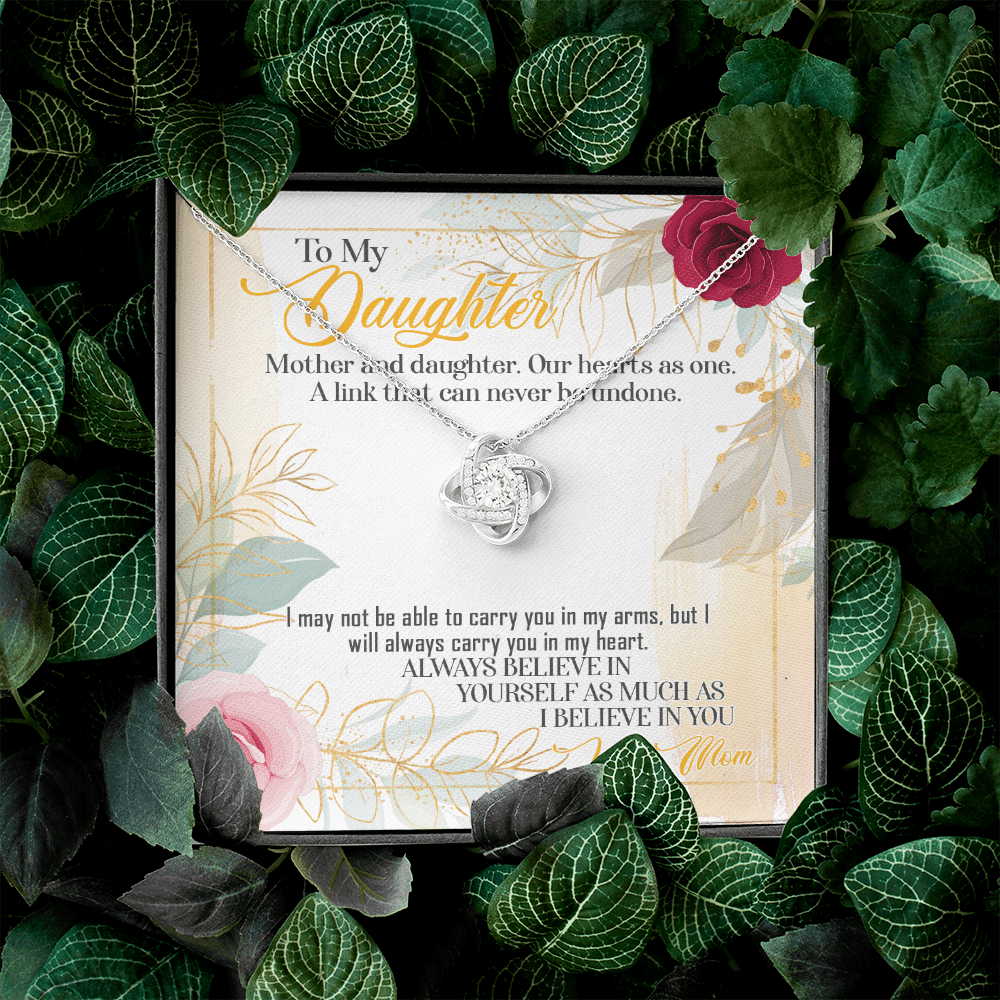 From Mom To My Daughter Mother And Daughter Our Hearts As One Love Knot Necklace From Mom To My Daughter Mother And Daughter Our Hearts As One Love Knot Necklace