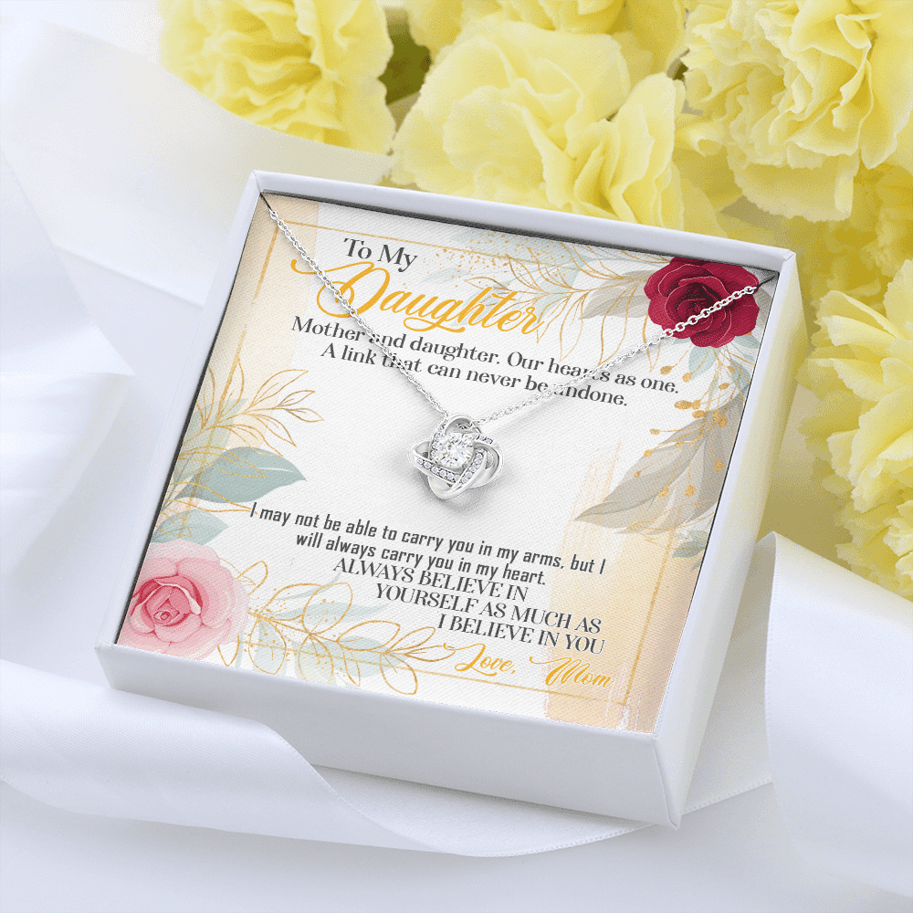 From Mom To My Daughter Mother And Daughter Our Hearts As One Love Knot Necklace From Mom To My Daughter Mother And Daughter Our Hearts As One Love Knot Necklace