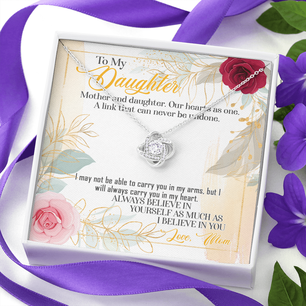 From Mom To My Daughter Mother And Daughter Our Hearts As One Love Knot Necklace From Mom To My Daughter Mother And Daughter Our Hearts As One Love Knot Necklace