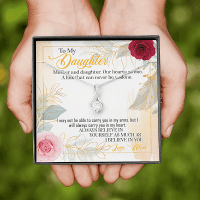 From Mom To My Daughter Mother And Daughter Our Hearts As One Alluring Beauty Necklace