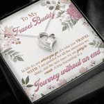 To My Travel Buddy In Life It's Not Where You Go It's Who You Travel With Forever Love Heart Pendant Necklace