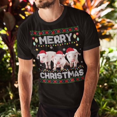 Alternative view of Pig Merry Christmas Ugly Christmas T-Shirt - Hoodie - Sweatshirt - Long Sleeve