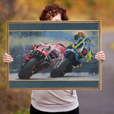 Vintage Motorcycle Racing - Speed Lovers Framed Canvas Prints - Unframed Poster