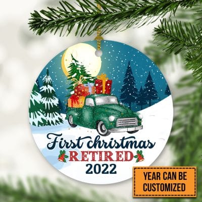 Alternative view of Personalized First Christmas Retired Decorative Christmas Ornament - 1st Xmas Retirement Ornament - Retired Christmas Gift