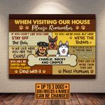 8VT. When Visiting My House Dog Peeking canvas mk1