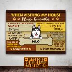 8VT. When Visiting My House Dog Peeking canvas mk2