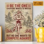 Custom Motocross Be The One Everyone Wants To Watch But No One Wants To Compete Against Framed Canvas Print - Poster