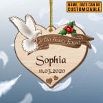 Personalized In Our Hearts Forever Memorial Decorative Custom Shaped Wooden Christmas Ornament Keepsake