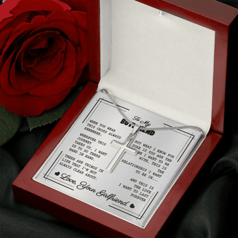 To My Boyfriend When You Wear This Cross Always Remember Artisan Crafted Cross Necklace