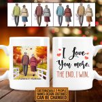 I Love You More The End I Win Personalized Old Couple Ceramic Coffee Mug - Gifts for Elderly Couples