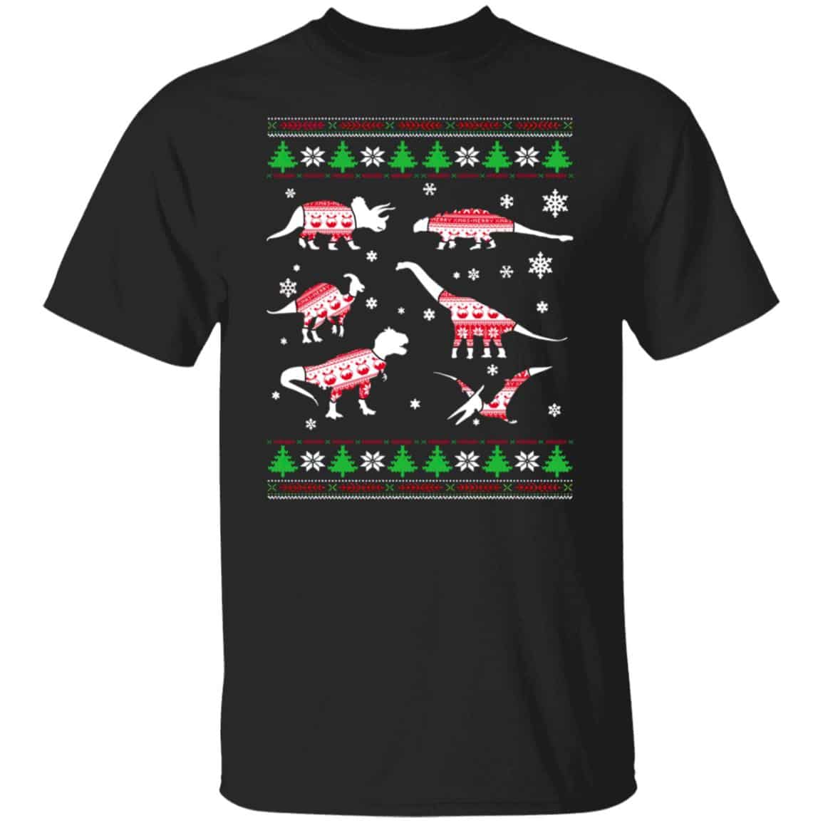 1Th. Dinosaur Christmas (5), Black, Unisex T-Shirt
