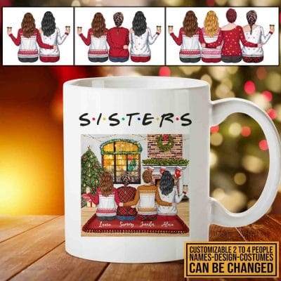 Personalized Soul Sisters Christmas Ceramic Coffee Mug - Water Bottle - Xmas Gift for Besties