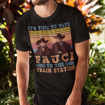 Alternative view of It's Time To Take Fauci To The Train Station Vintage T-Shirt - Funny Dr Fauci Shirt