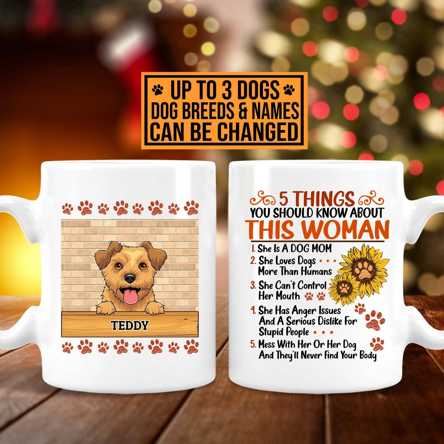 6VT. Dog Mom 5 Things You Should Know mug 2 side mk1