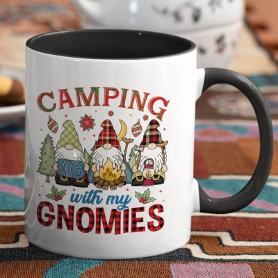 Alternative view of Camping With My Gnomies Christmas Gift Accent Coffee Mug - Christmas Camping Mug