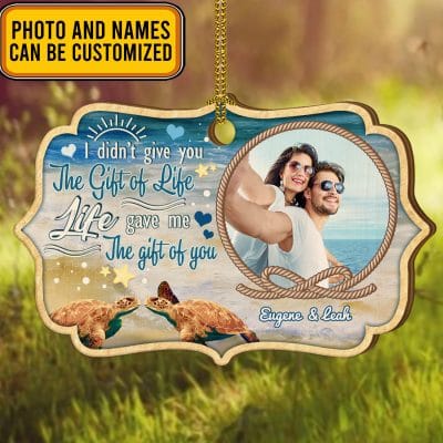 Personalized Photo I Didn't Give You The Gift Of Life Life Gave Me The Gift Of You Custom Shaped Wooden Christmas Ornament