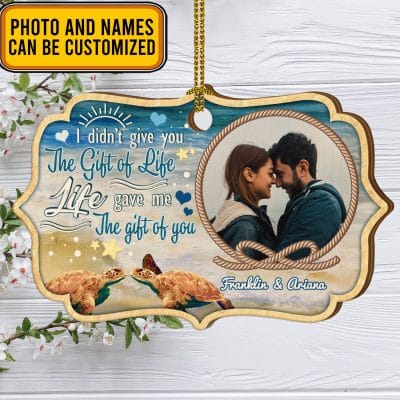 Alternative view of Personalized Photo I Didn't Give You The Gift Of Life Life Gave Me The Gift Of You Custom Shaped Wooden Christmas Ornament